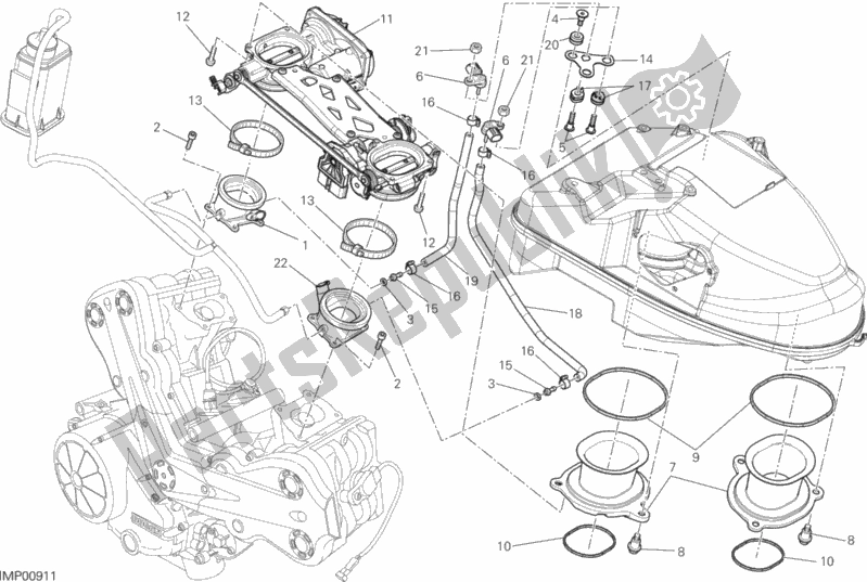 Todas as partes de Corpo Do Acelerador do Ducati Diavel Diesel 1200 2017